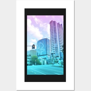 Pastel Brisbane City - Brisbane River Tower Posters and Art